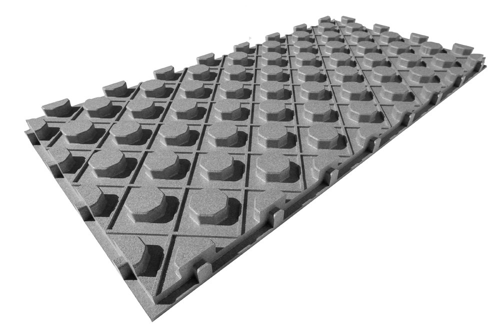 Gulvvarmeplate 1200x600x47mm (0,72 m²) for 16mm rør