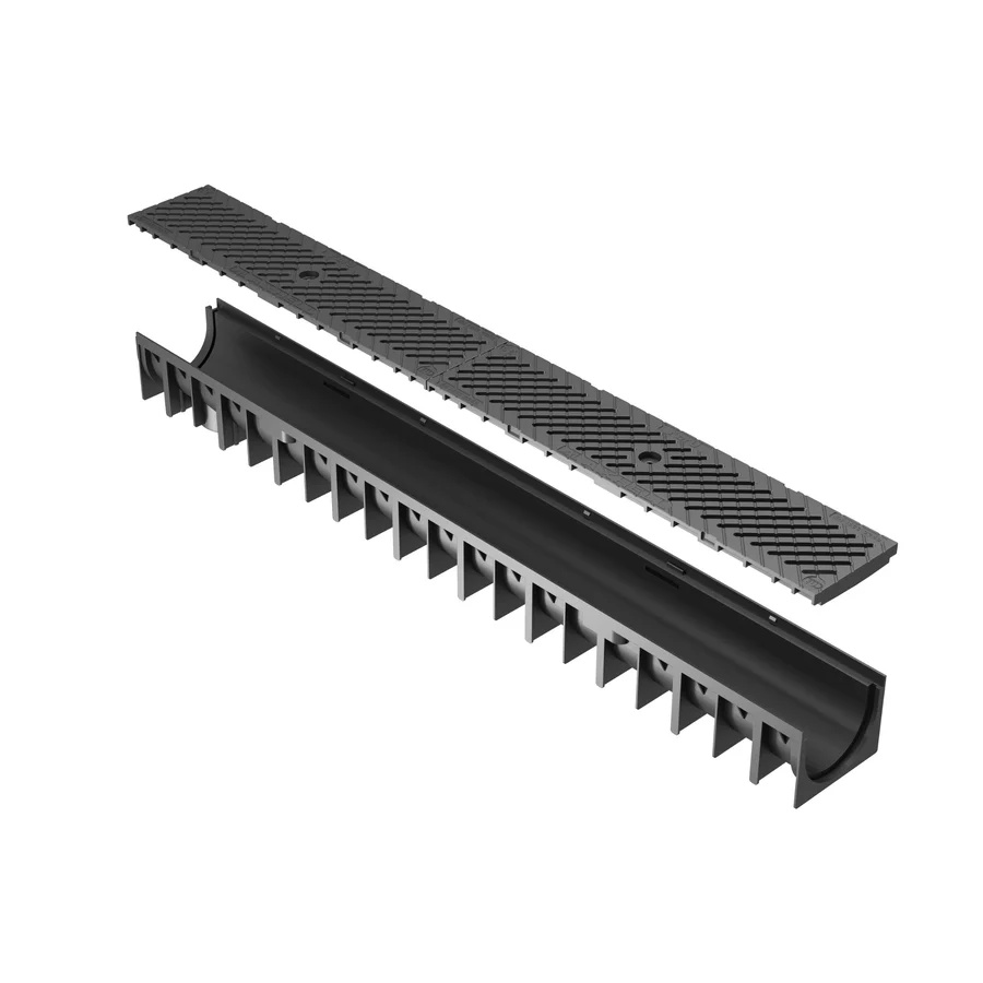 Dreneringsrenne Axhell ForU 70 B125 med svart komposittrist – 1 meter - Bilde 4