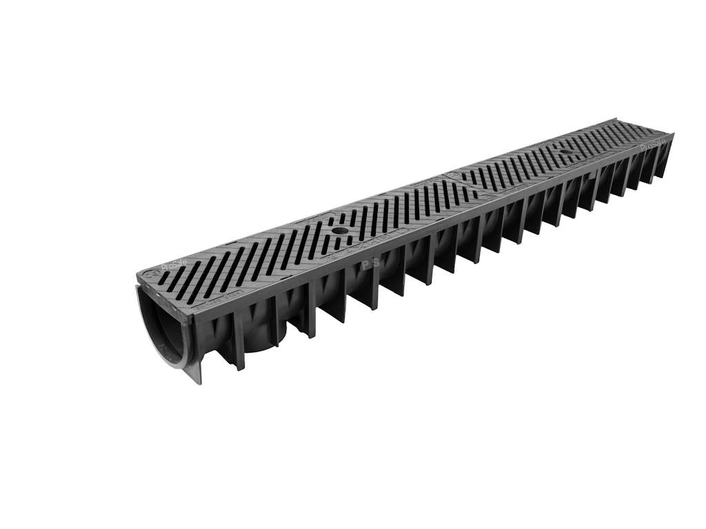 Dreneringsrenne Axhell ForU 70 B125 med svart komposittrist – 1 meter - Bilde 6