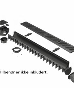 Alternative view of Dreneringsrenne Axhell ForU 70 B125 med svart komposittrist – 1 meter